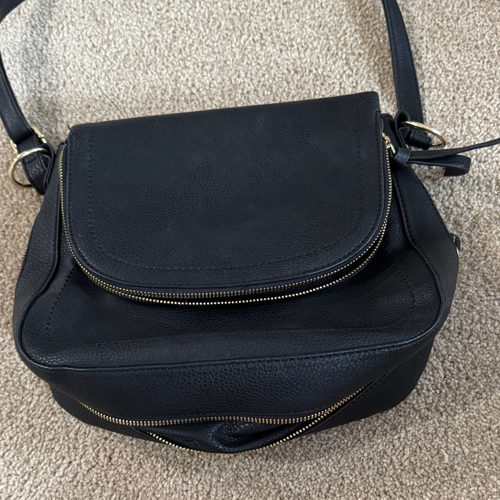 Apt. 9 Black Crossbody Bag with Gold Accents